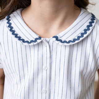 Linen Collared Button Front Romper - Glamourous Grace