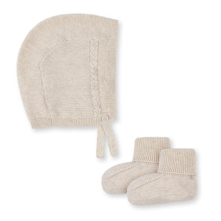 Organic Sweater Bonnet and Bootie Set - Glamourous Grace