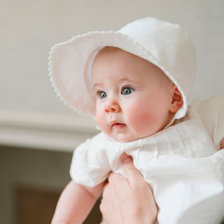 Brimmed Linen Bonnet - Glamourous Grace