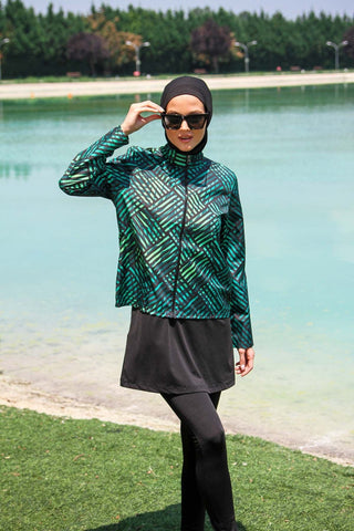 Woven Black Burkini Modest Swimwear M2273 - By Baano