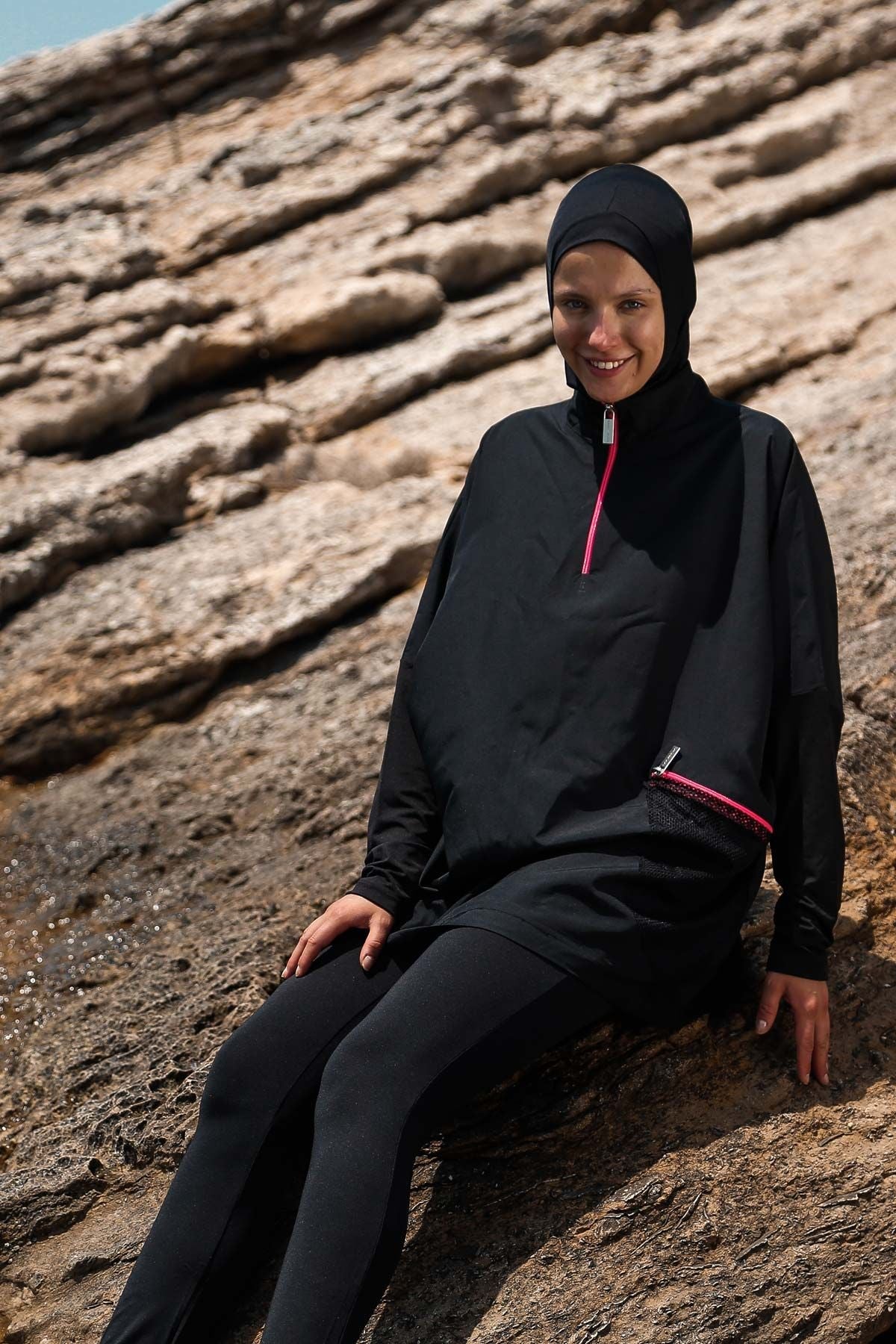 Woven Black Burkini Modest Swimwear M2275 Marina Modest