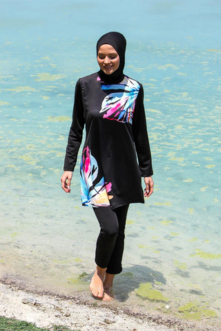 Lycra Black Burkini Modest Swimwear M2224 - By Baano