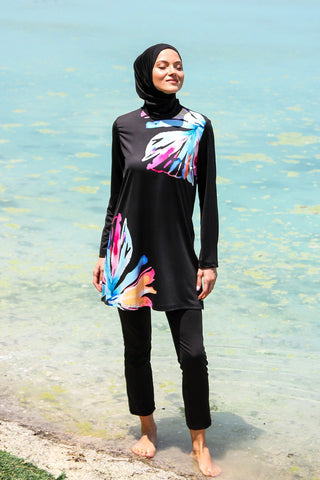 Lycra Black Burkini Modest Swimwear M2224 - By Baano