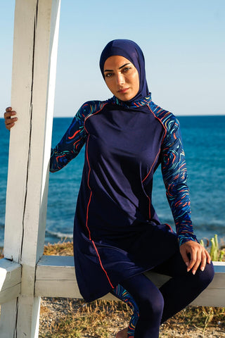 Lycra Navy Burkini Modest Swimwear M2230 - By Baano