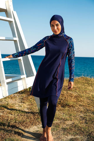 Lycra Navy Burkini Modest Swimwear M2230 - By Baano