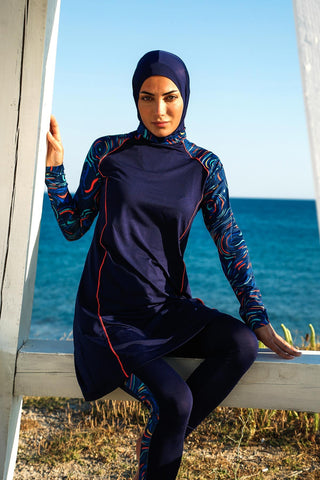 Lycra Navy Burkini Modest Swimwear M2230 - By Baano