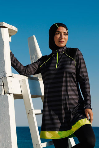 Lycra Black Burkini Modest Swimwear M2232 - By Baano