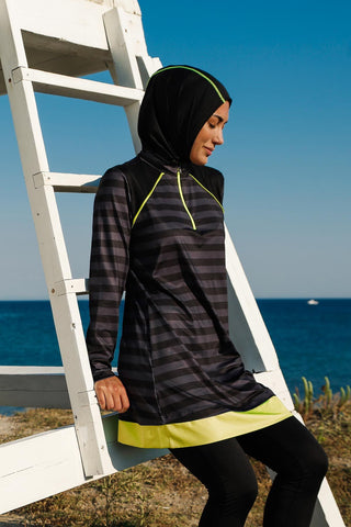 Lycra Black Burkini Modest Swimwear M2232 - By Baano