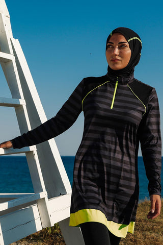 Lycra Black Burkini Modest Swimwear M2232 - By Baano