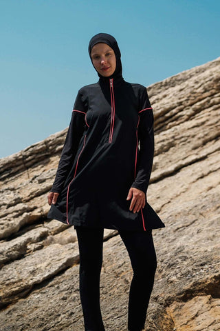 Woven Black Burkini Modest Swimwear M2271 - By Baano