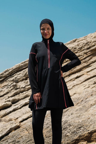 Woven Black Burkini Modest Swimwear M2271 - By Baano