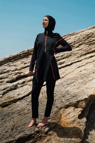 Woven Black Burkini Modest Swimwear M2271 - By Baano