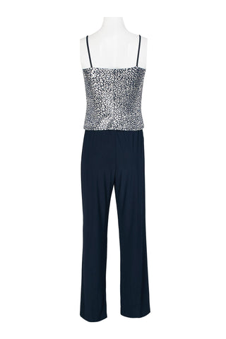 Marina Spaghetti Strap Metallic Knit Top Elastic Mid Waist Straight Leg Pant Set with Long Sleeve Surplice V-Neck Metallic Knit Jacket Three Piece Set - By Baano