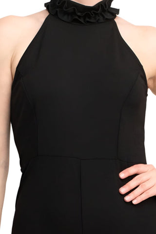 Marina Ruffled Halter Neck Keyhole Back Solid Jumpsuit - Glamourous Grace