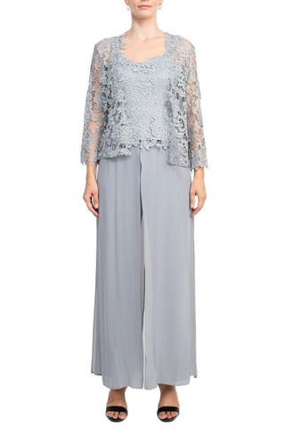 Marina Sweet Heart Neck Sleeveless Back Zipper Wide Leg Jumpsuit With Matching Lace Jacket - Glamourous Grace