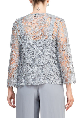 Marina Sweet Heart Neck Sleeveless Back Zipper Wide Leg Jumpsuit With Matching Lace Jacket - Glamourous Grace