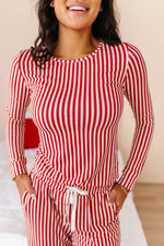 Red Stripes | Women’s PJ TOP - By Baano