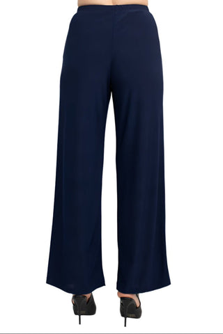 Marina V - Neck Metallic Top Mid Waist Solid Jersey Pant with Matching Metallic Jacket (3 Piece Set) - Glamourous Grace
