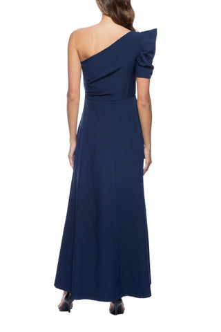 Marina Scuba Crepe One Shoulder Puff Sleeve Overlay Skirt Jumpsuit Dress - Glamourous Grace