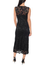 Marina Scallop Lace V-Neck Sleeveless A-Line Midi Dress