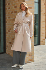 Adenur Classic Wool Blend Overcoat in Ivory