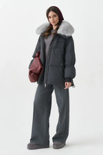 Genuine Blue Fox Down Fill Coat