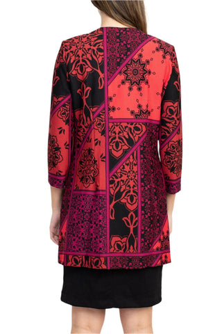 Danny & Nicole Scoop Neck Sleeveless Multi Print Dress with Matching Jacket - By Baano
