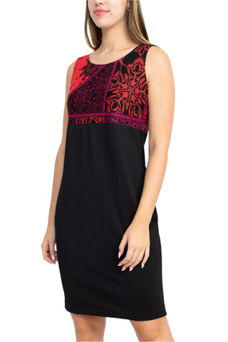 Danny & Nicole Scoop Neck Sleeveless Multi Print Dress with Matching Jacket - By Baano