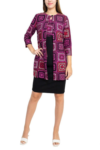 Danny & Nicole Scoop Neck Sleeveless Zipper Back Crepe Dress with Matching Jacket - Glamourous Grace