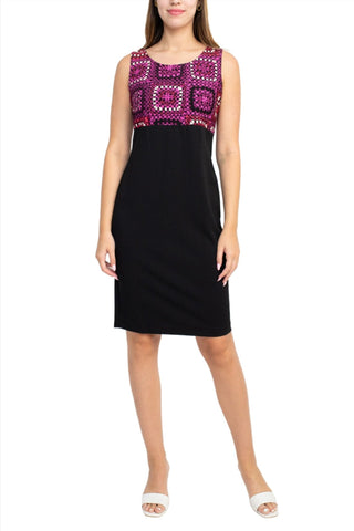 Danny & Nicole Scoop Neck Sleeveless Zipper Back Crepe Dress with Matching Jacket - Glamourous Grace
