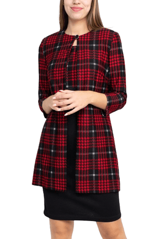 Danny & Nicole Scoop Neck Sleeveless Zipper Back Multi Print Knit Dress with Matching Jacket - Glamourous Grace