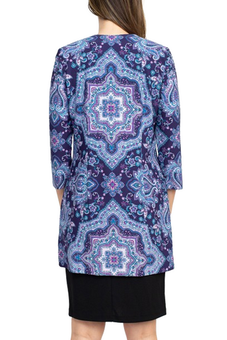 Danny & Nicole Scoop Neck Sleeveless Zipper Back Multi Print Crepe Dress with Matching Jacket - By Baano