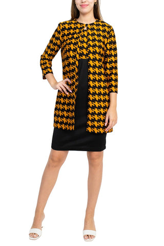 Danny & Nicole Scoop Neck Sleeveless Zipper Back Multi Print Knit Dress with Matching Jacket - By Baano
