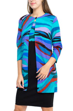 Danny & Nicole Scoop Neck Sleeveless Zipper Back Multi Print Dress With Matching Jacket - Glamourous Grace