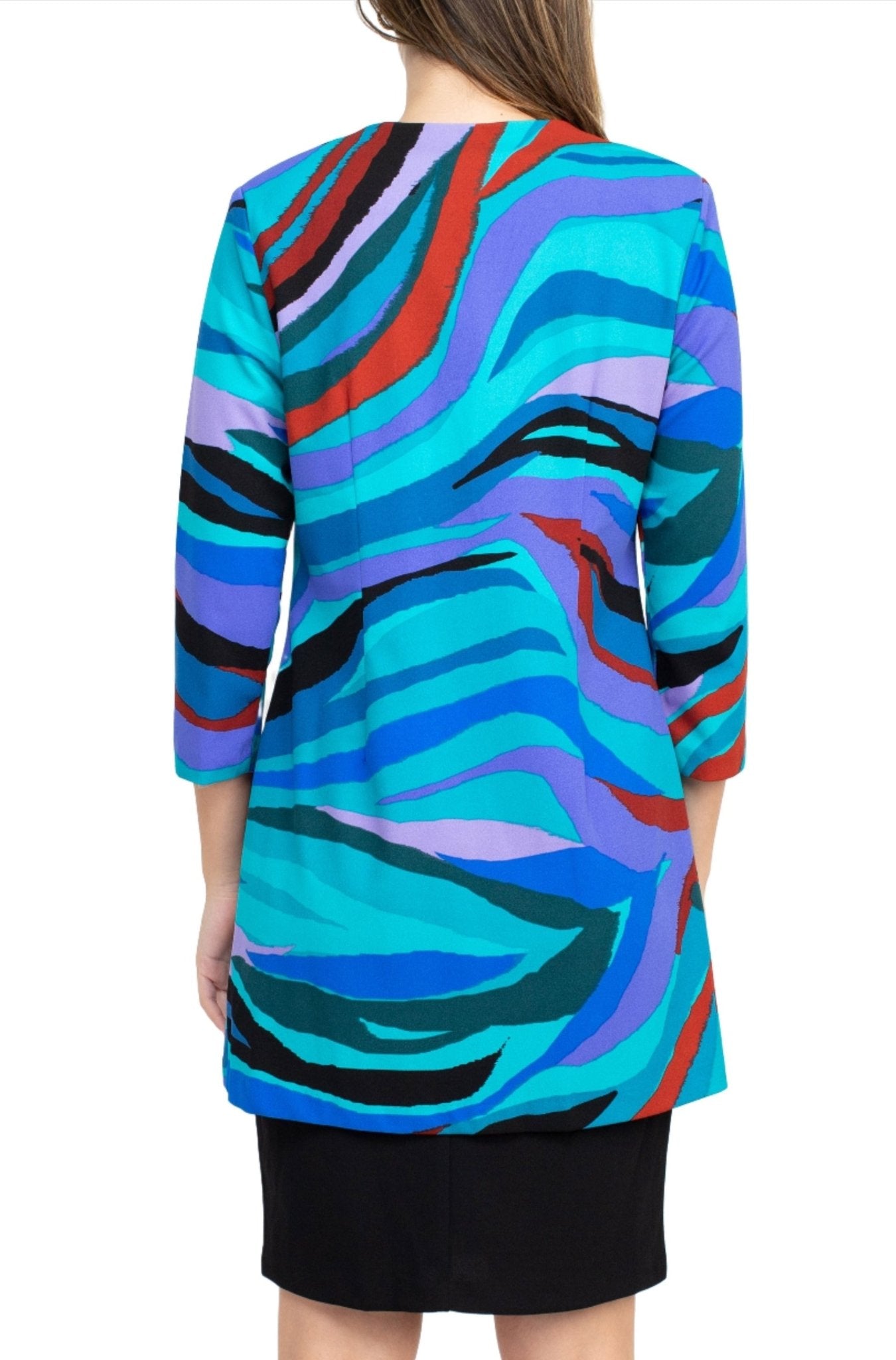 Danny & Nicole Scoop Neck Sleeveless Zipper Back Multi Print Dress With Matching Jacket - Glamourous Grace