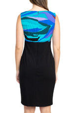 Danny & Nicole Scoop Neck Sleeveless Zipper Back Multi Print Dress With Matching Jacket - Glamourous Grace