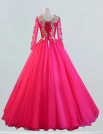 Navy long sleeve bride gown plus size wedding dress gown dark blue princess prom dress ball gown