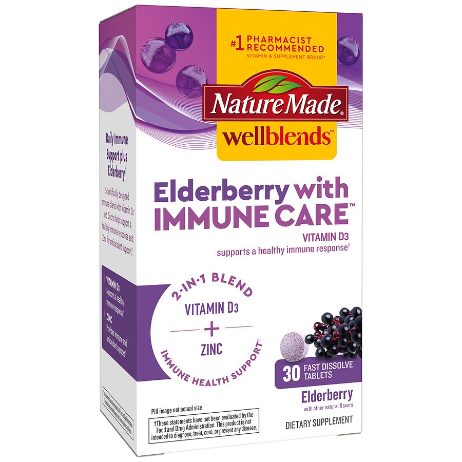 Nature Made Elderberry With Immune Care, Fast Dissolve Tablets