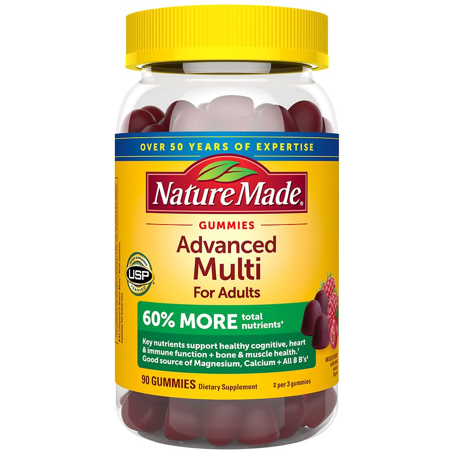 Nature Made Advanced Multi For Adults Multivitamin Gummies Mixed Berry Flavor