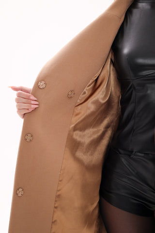 Camille Cashmere Blend Coat in Camel