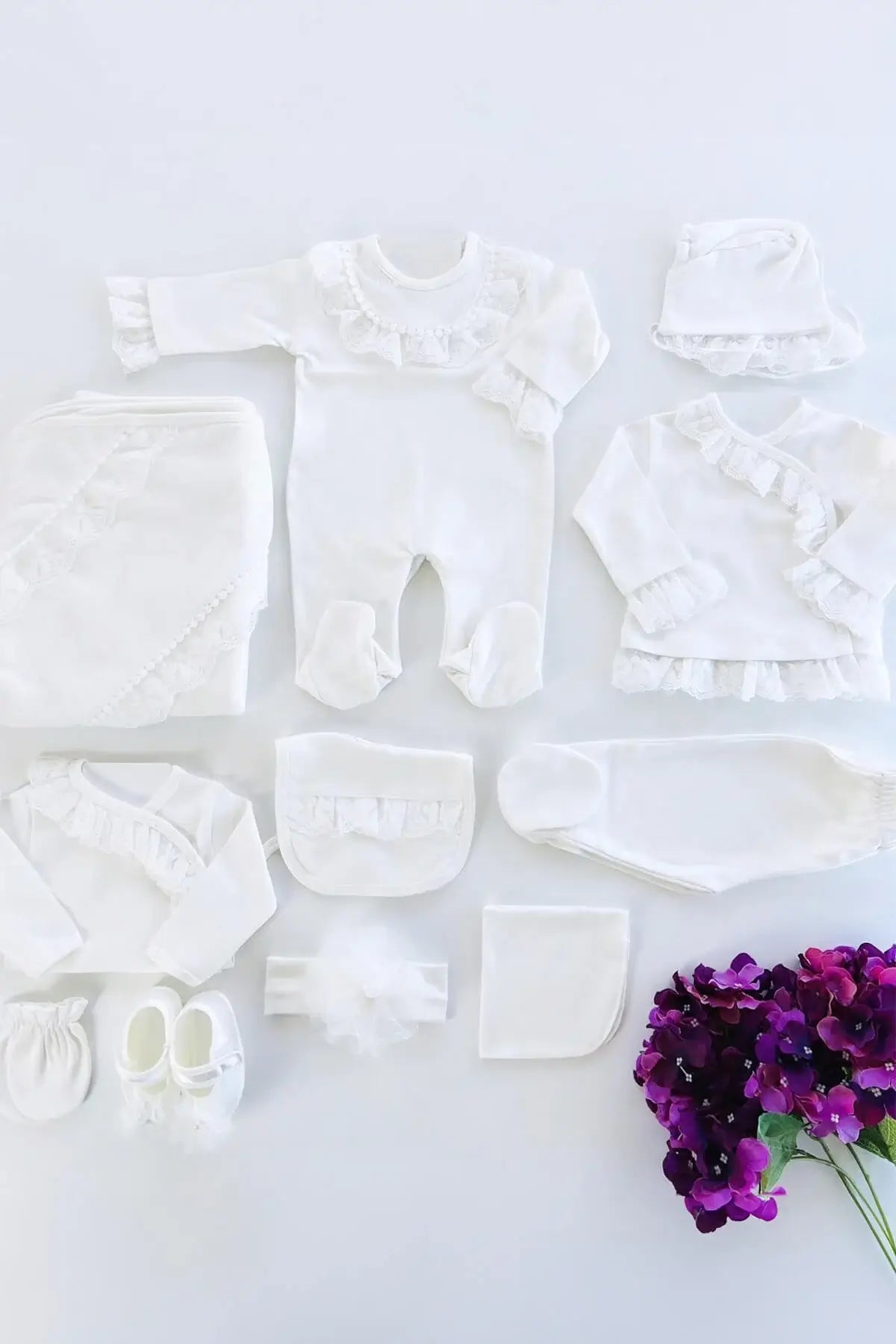 Lace Newborn Coming Home Set (11 pcs) - By Baano