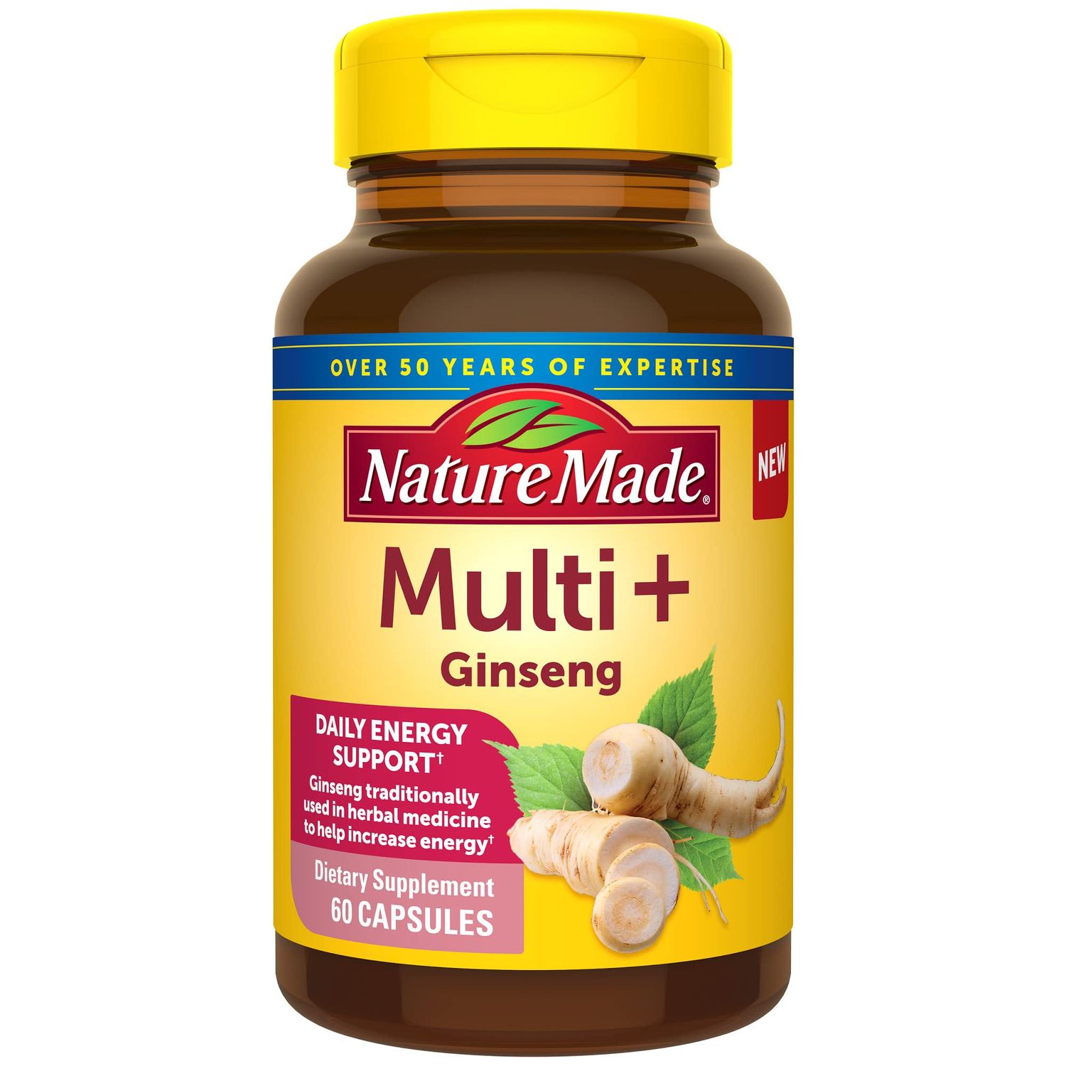 Nature Made Multi Ginseng Multivitamin For Women And Men Daily Energy Supplement One Per Day 60 Capsules