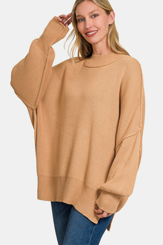 Zenana Side Sit Oversize Sweater - By Baano