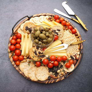 Aria Scorched Wood Serving Tray with Handles