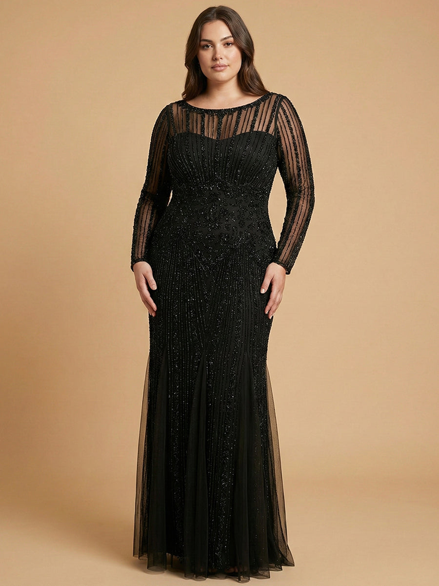 Lara High Neck Beaded Gown Lara New York