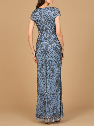 Cap Sleeve Mermaid Beaded Gown - By Baano