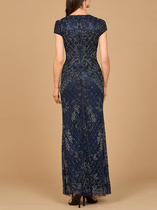 Cap Sleeve Mermaid Beaded Gown - By Baano
