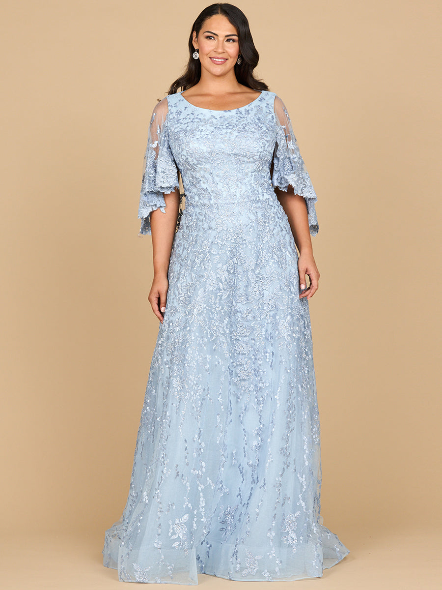Lara 28881 - Cape Sleeve Mother's Gown