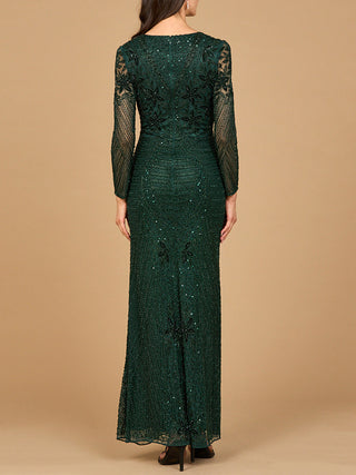 Long Sleeve Beaded Gown - By Baano