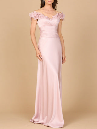 Off Shoulder Satin Gown - By Baano